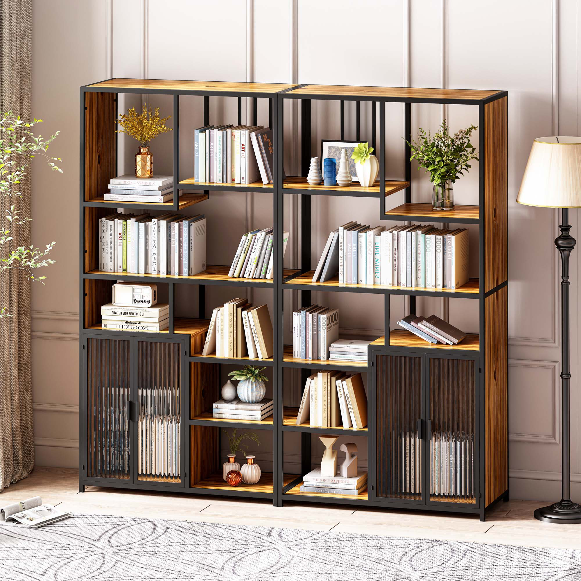 17 Stories Qudarius Multipurpose Bookshelf Storage Rack, with Enclosed ...