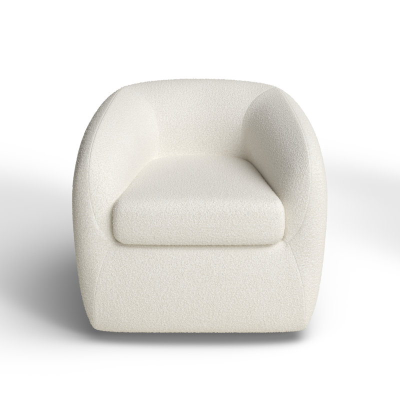 Monty Upholstered Swivel Armchair, White