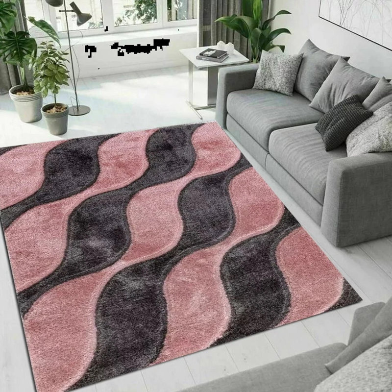 Geometric Shag Area Rug, Rectangle 160 x 230 cm