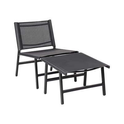 Caleiah Outdoor Armless Lounge Chair with Ottoman