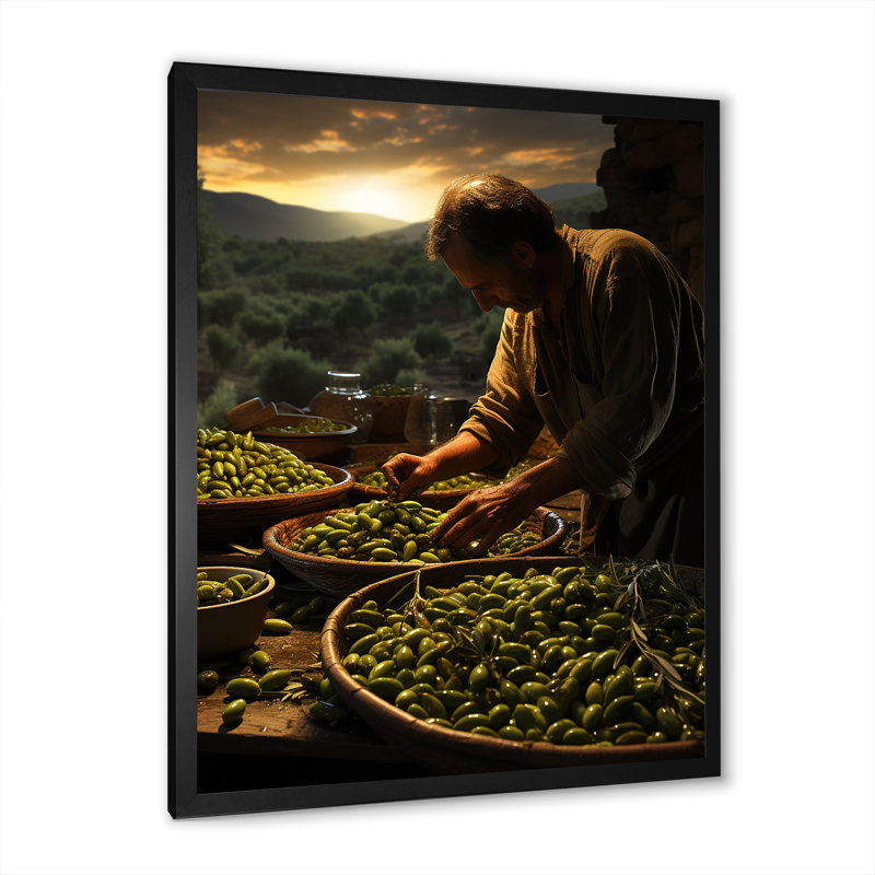 Espagne Espagne Olive Harvest II - impression, Cadre photo noir, H 32 po x l 24 po x P 1 po