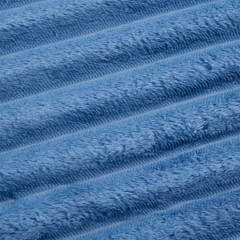 Machine Tufted Throw Blanket, Blue, 200cm x 180cm, Striped