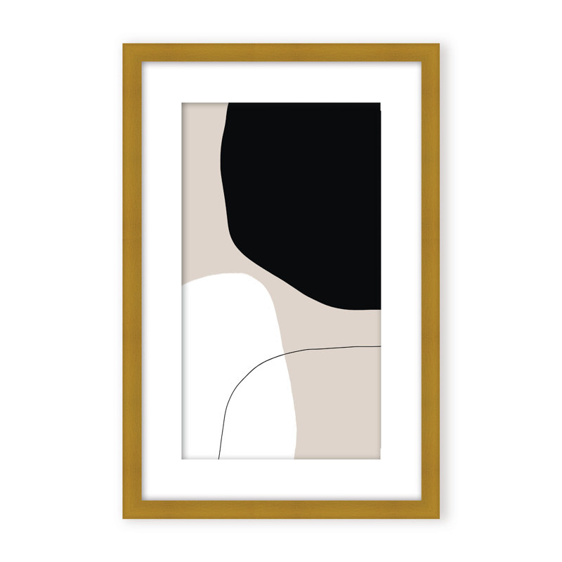 Abstract Pairing by  - Picture Frame Painting on Paper, 36" H x 24" W x 1.125" D, Black, Framed Print