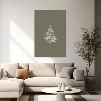 Arbre de Noël simple, minimaliste, moderne, abstrait, arbre de Noël pin, hiver, impression murale