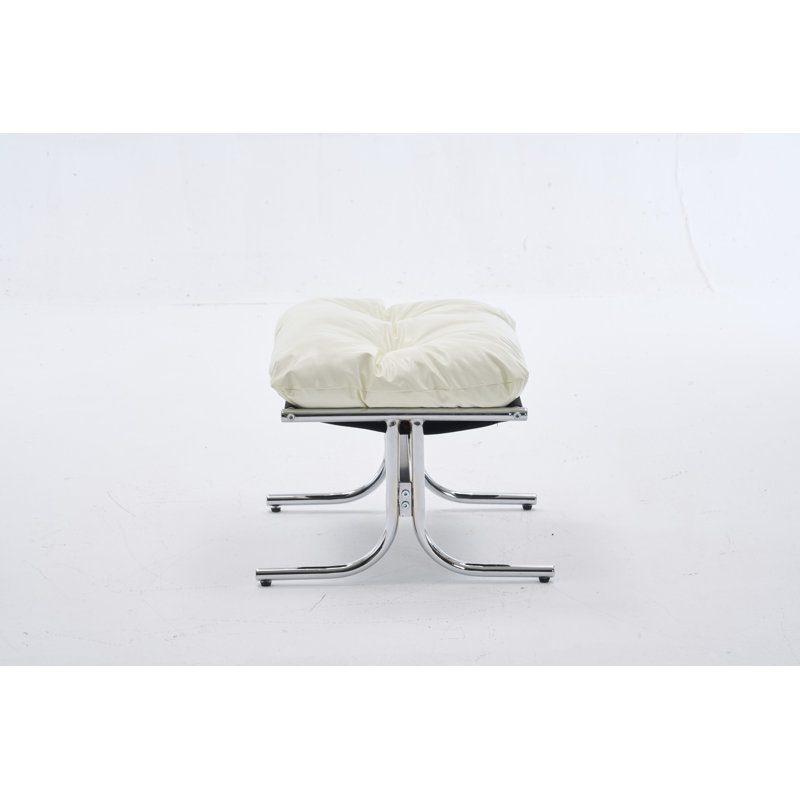 Bauhaus-Inspired Leather Footstool, White