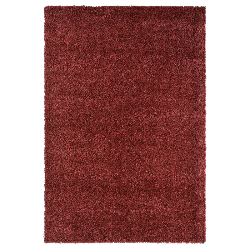 Lush Solid Colour Machine Woven Weinrot Area Rug, Rectangular 200 x 290cm