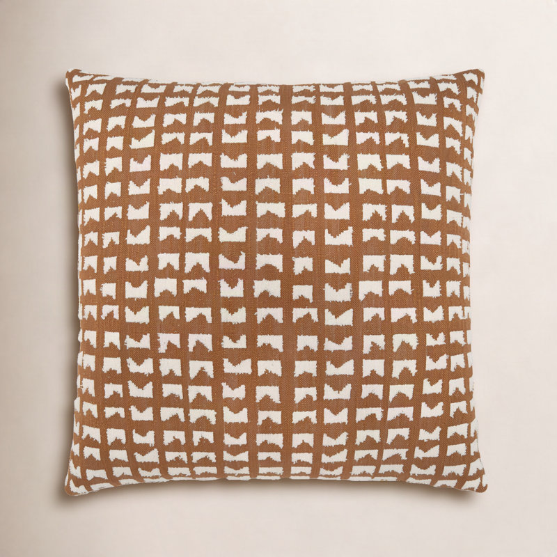 Adair Square Pillow Cover & Insert, 20"H x 20"W, Terracotta