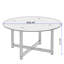 Table basse ronde noire entière de 35,5 po, table basse transparente, tables d'appoint modernes pour le salon, meubles de salon