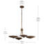 Lustre convertible XL 4 lumières Palmela 32 pouces au fini bronze laqué avec abat-jour en laiton laqué-129761723