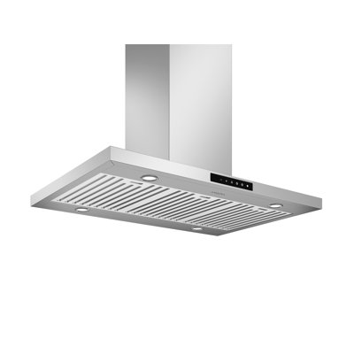 Ancona 36" Stainless Steel 650 CFM Convertible Island Range Hood with Baffle Filter