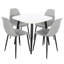 Aspen 5-Piece Casual Dining Set - Compact Square Table & 4 Curved Plastic Chairs-124157551-105508261