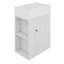 Meuble-lavabo de 20 po avec lavabo en céramique, porte à motif de losanges, poignées et tablettes de rangement latérales-118325430