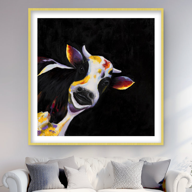 Une drôle de vache - reproduction encadrée pour la décoration intérieure