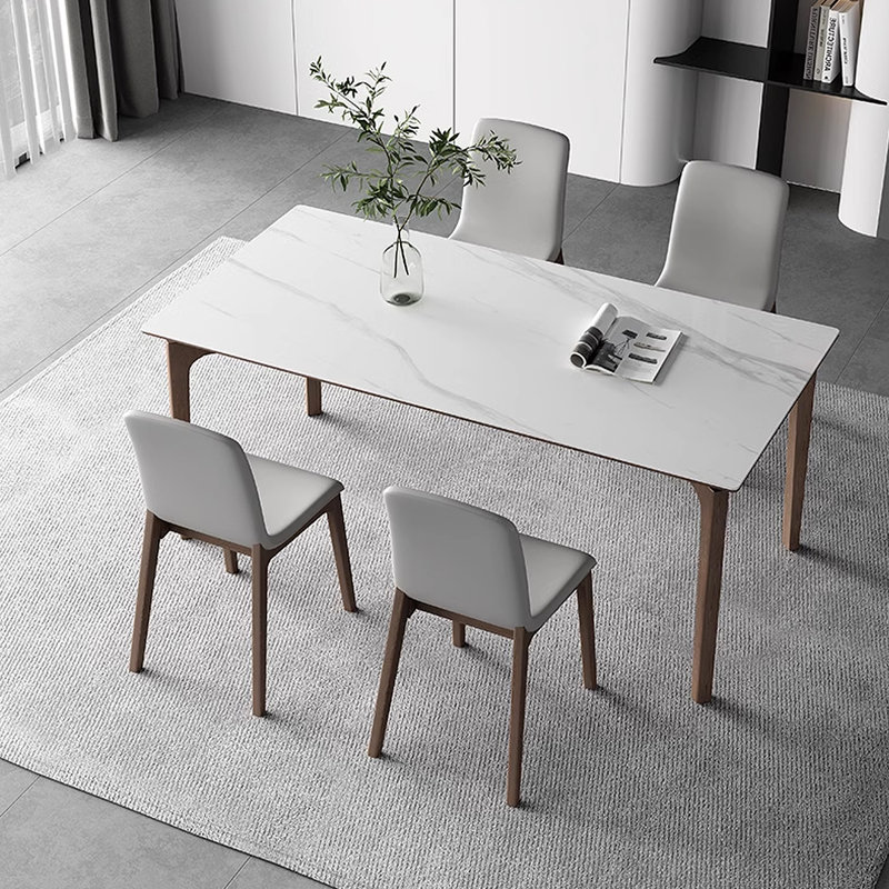 Rectangular sintered stone dining table, 29.53"H x 55.12"L x 31.5"W