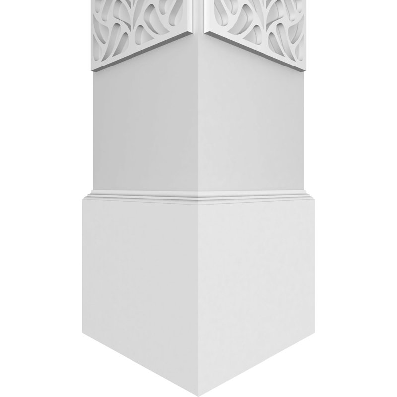 Colonne à motif cachemire carré classique non capitonné Craftsman avec base standard et base standard