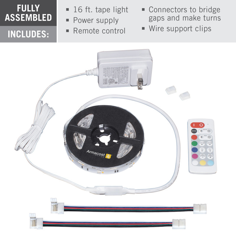 Ensemble de bande lumineuse multicolore à DEL 24 V 16 pi RibbonFlex Home RibbonFlex