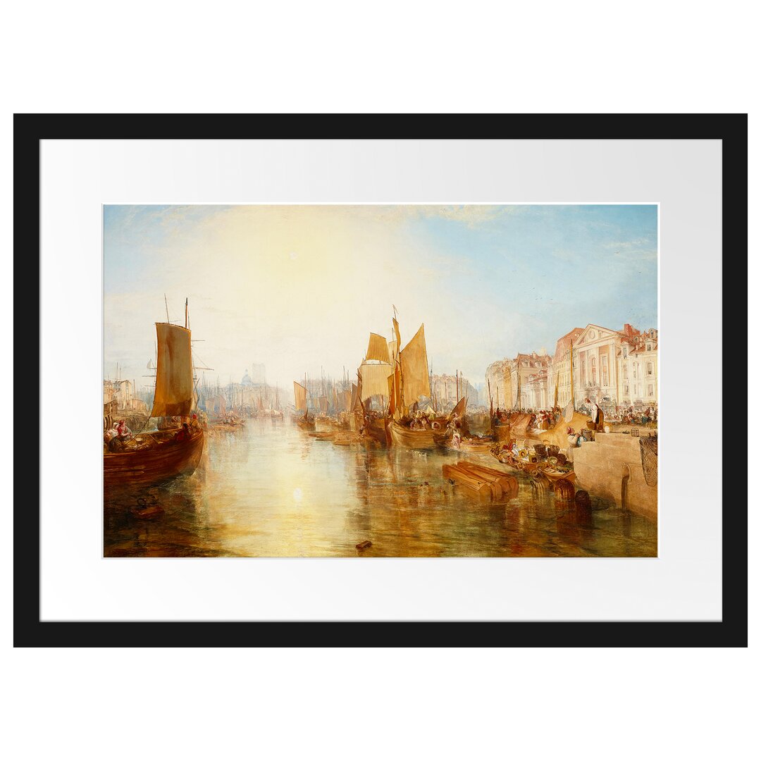 Gerahmter Kunstdruck The Harbor of Dieppe von William Turner