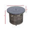 Foyer de table en aluminium H 25 po x l 32 po, 55 000, gaz naturel, aluminium de style gris mélangé, chaleur, extérieur