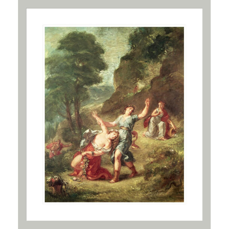 Orphée et Eurydice ressort d'une série des Quatre Saisons par Eugène Delacroix, impression giclée encadrée