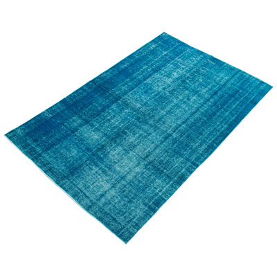 Tapis turquoise à transition de couleur 6 pi 7 po x 9 pi 8 po