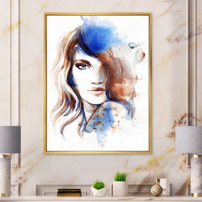 «Brown Portrait of A Stylish Mannequin», reproduction d'art sur toile glam