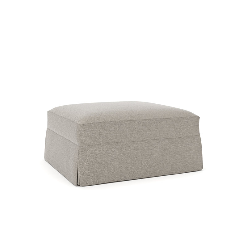 Lucia Upholstered Ottoman, Drusky Linen Sustain® Basketweave
