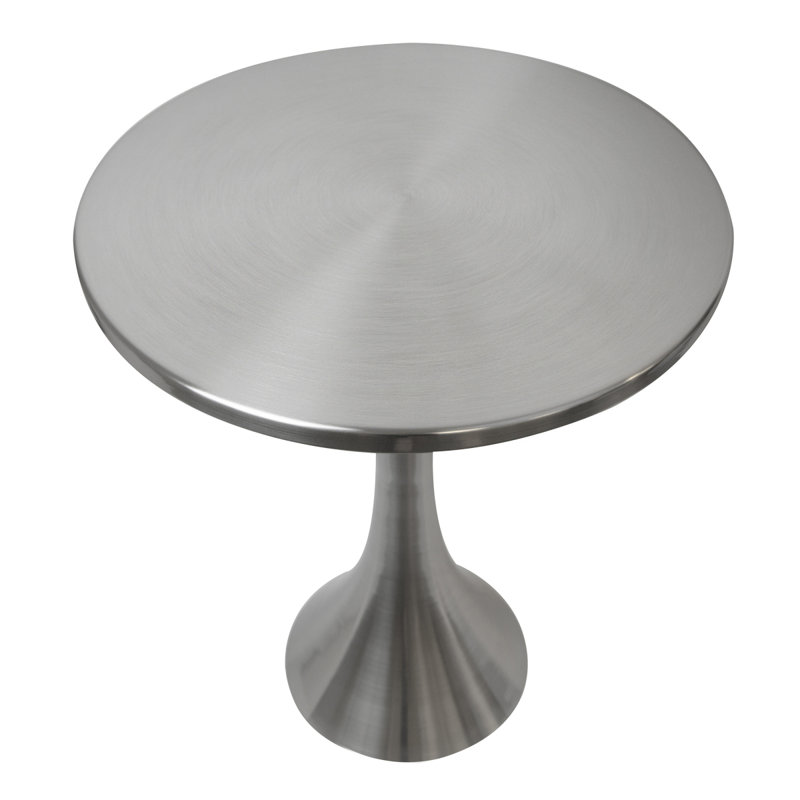 Table d'appoint en métal et nickel brossé