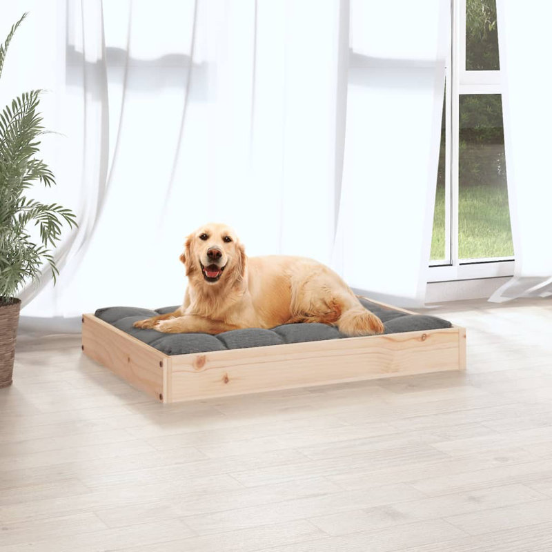 Lit pour chien Tucker Murphy Pet ™ 28,1 po x 21,3 po x 3,5 po en bois de pin massif, Naturel