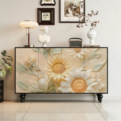 Four doors storage French style sideboard cabinet