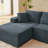 Space-saving Corduroy Sectionals, Dark Grey Comfort For Modern Living
