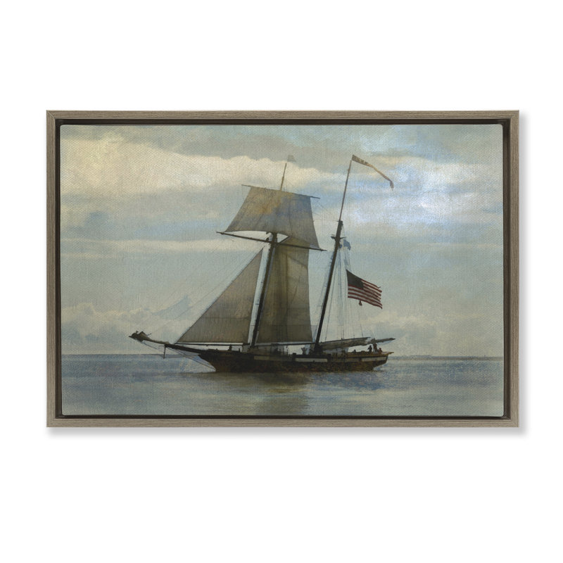  Bateau flottant classique avec toile flottante encadrée de drapeau par Graffi *ee Studios, Cadre flottant orme Montalcino