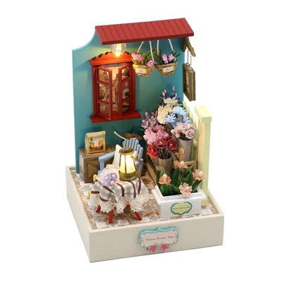 Wizardi Miniature Roombox Kit - Flower Shop Dollhouse Kit