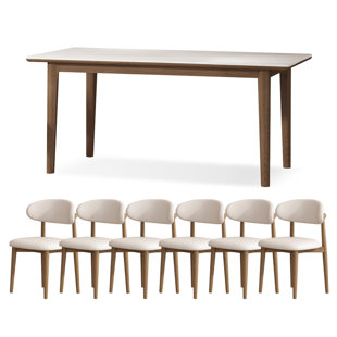 Table de salle à manger rectangulaire pour 4 personnes en pierre frittée blanche