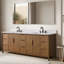 Ensemble de meuble-lavabo autoportant à double cuve 84 po avec plateau en pierre reconstituée Lucerne Lucerne -125008408-125008411