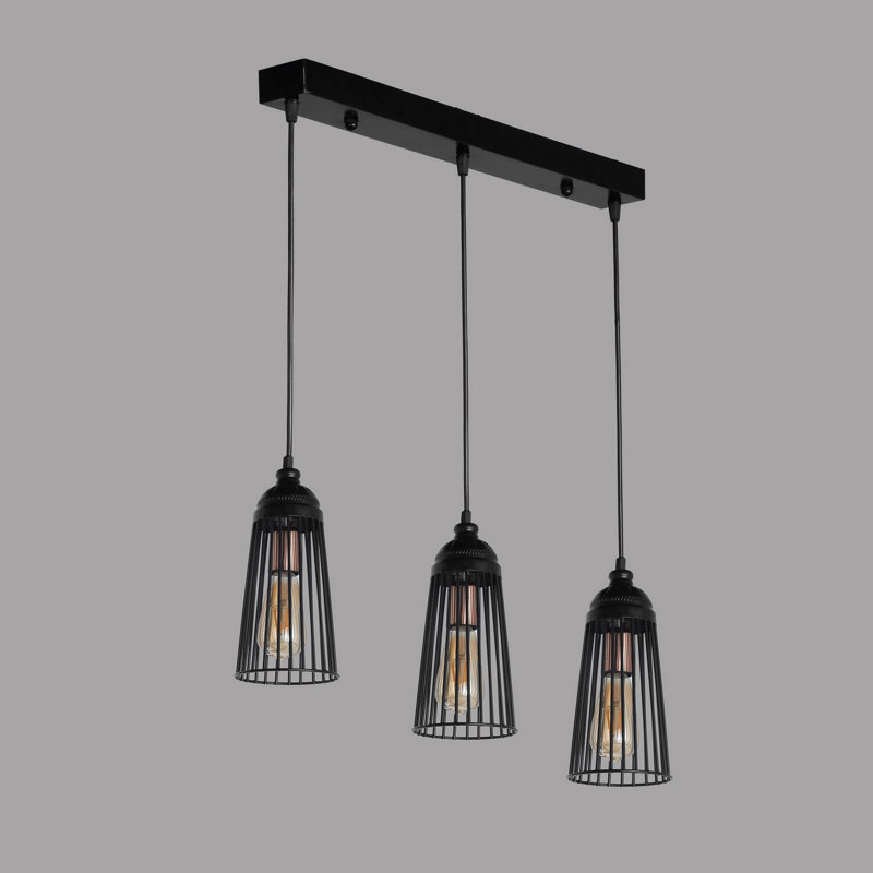 Luminaire suspendu pour îlot de cuisine 3 lumières Craigatempin