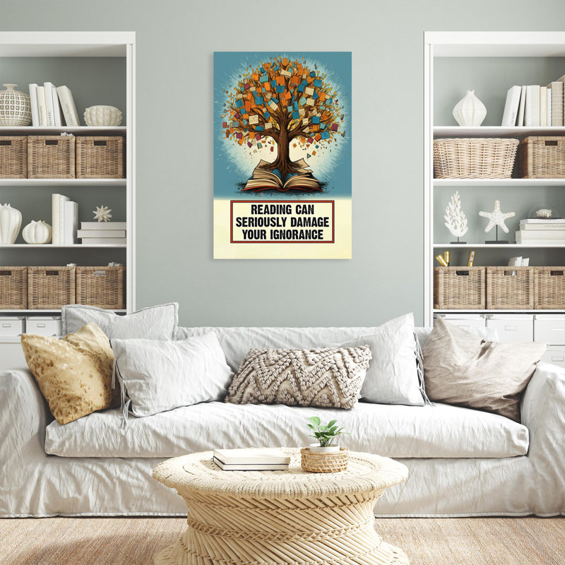 «Reading Can Ser Serious Damage», impression sur toile tendue, H 36 po x l 24 po x P 1,25 po
