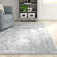 Tapis de couloir à motif de médaillon pour le salon, la chambre à coucher, la salle à manger, le vestibule, le couloir ou la cuisine Almirka, ivoire / gris-30192733