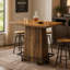 47" Bar Table, Rustic Industrial Pub Table with Footrest for Kitchen Bar Restaurant
