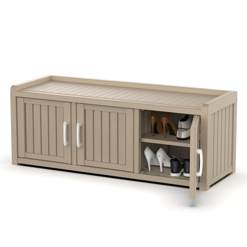 Outdoor Shoe Cabinet Triple Doors, Grey