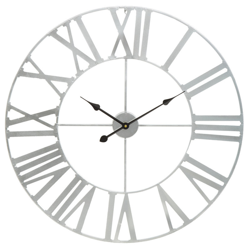 Exline Metal Wall Clock, Silver