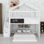 Lit superposé House avec escalier de rangement et tableau noir, amusant et fonctionnel pour les enfants-1324136254