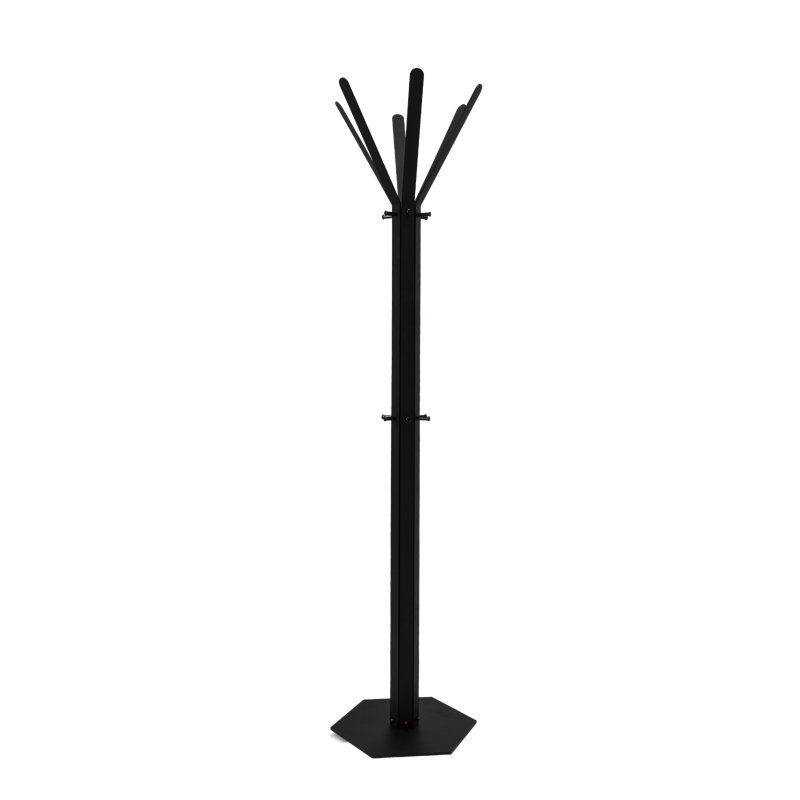 Steel Freestanding 18 - Hook Coat Rack, Black