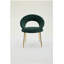 Chaise de salle à manger 1 pièce en tissu Teddy, avec dossier incurvé et pieds en métal doré, convient à la cuisine ou à la salle à manger-768487839