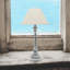 Forteau 45 Cream Wooden Table Lamp | Country Style Bedside Lamp with Washed Wood Base and Elegant Fabric Shade