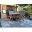 TURNBURY table with 6 x HENLEY Grey Textylene Reclining Folding High Back Armchair