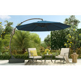 Jalbert 138" Cantilever Sunbrella Umbrella with Base