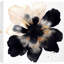 "Bold" noir et beige abstrait floral sur fond blanc - impression sur toile encadrée-480928991-480928986