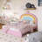Wood Frame Full Size Upholstered Rainbow Design Bed With Storage Drawer-1010876002