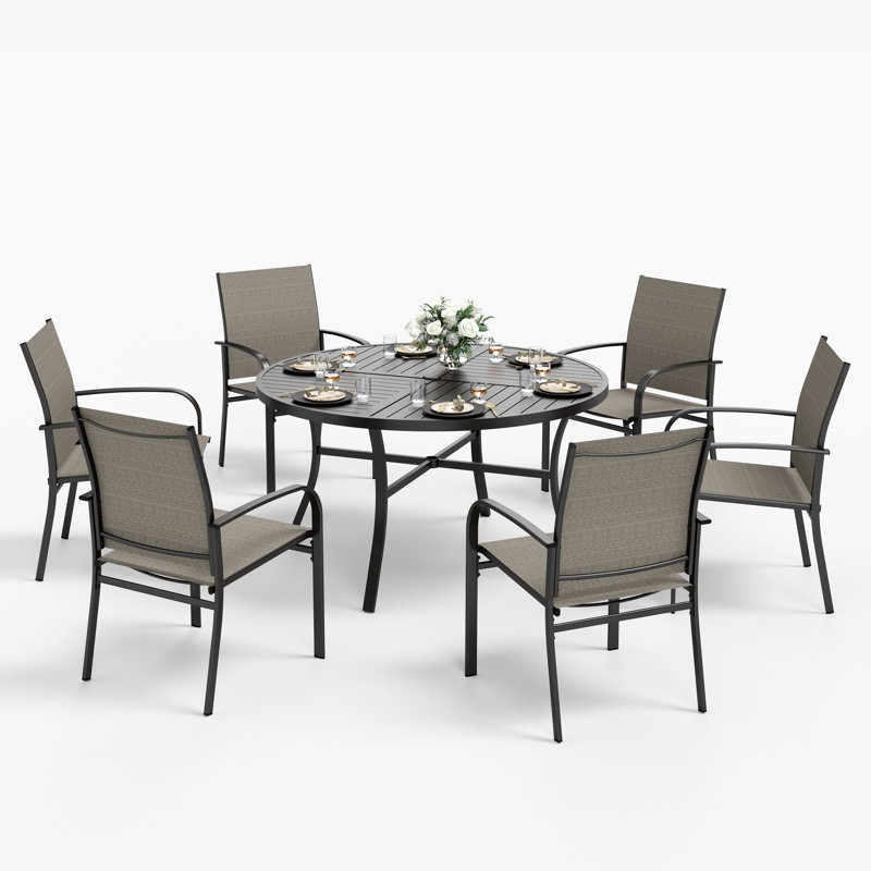 Ensemble repas d'extérieur pour 6 personnes Sutiya, Gris