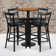 Naro 24'' Round Laminate Table Set with Round Base and 4 Ladder Back Metal Barstools